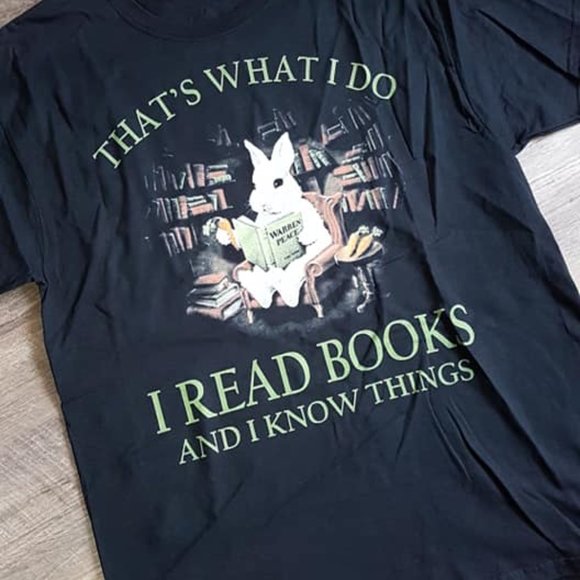 Other - Book lover novelty tee shirt with bunny
